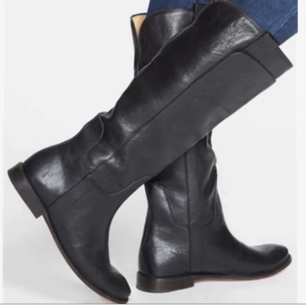 Frye Women's Black Leather Over-the-Knee Riding Boots
